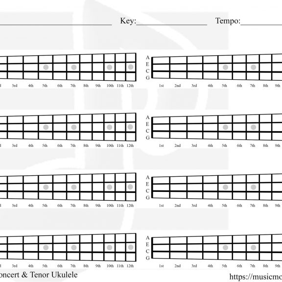 Blank Ukulele Chord Chart